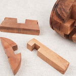 Casse-tête La Barrique – puzzle en bois démonté avec pièces séparées