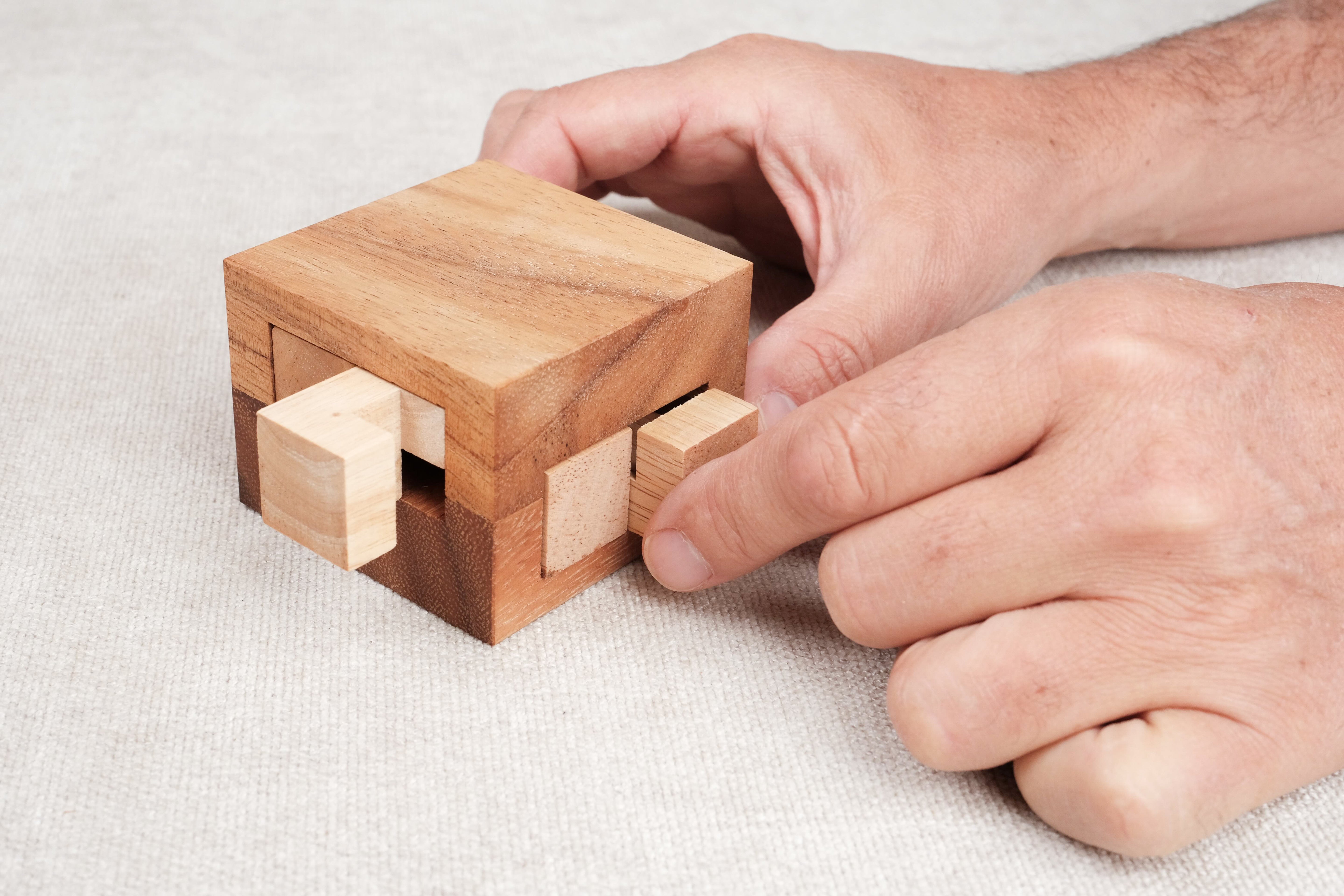 Casse-tête 4 Notches en bois – Jeu de logique à démonter et remonter, niveau intermédiaire – Jeux Faugère