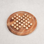 Plateau de Solitaire rond en bois vu du dessus