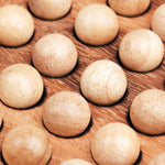 Zoom rapproché sur les pions sphériques