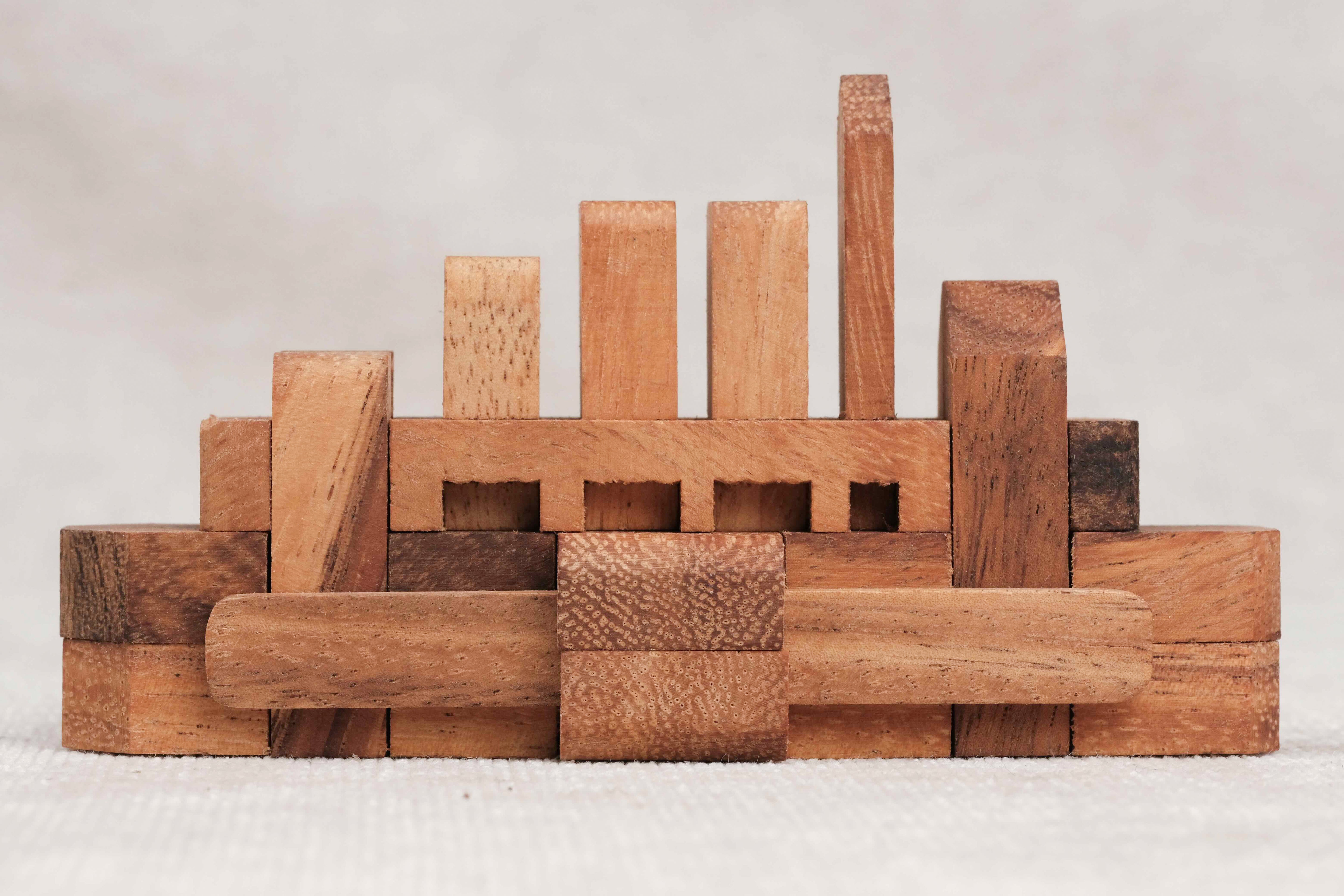 Casse-tête en bois Bateau L – puzzle 3D de profil