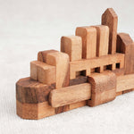 Casse-tête Bateau M en bois – détail des pièces imbriquées