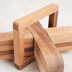 Casse-tête L’X en bois acacia – Puzzle logique à démonter et remonter Jeux Faugère