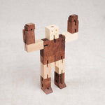 Casse-tête énigme bois Robot articulé – cube et figurine
