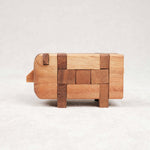 Casse-tête en bois Le Cochon – vue de profil du puzzle 3D