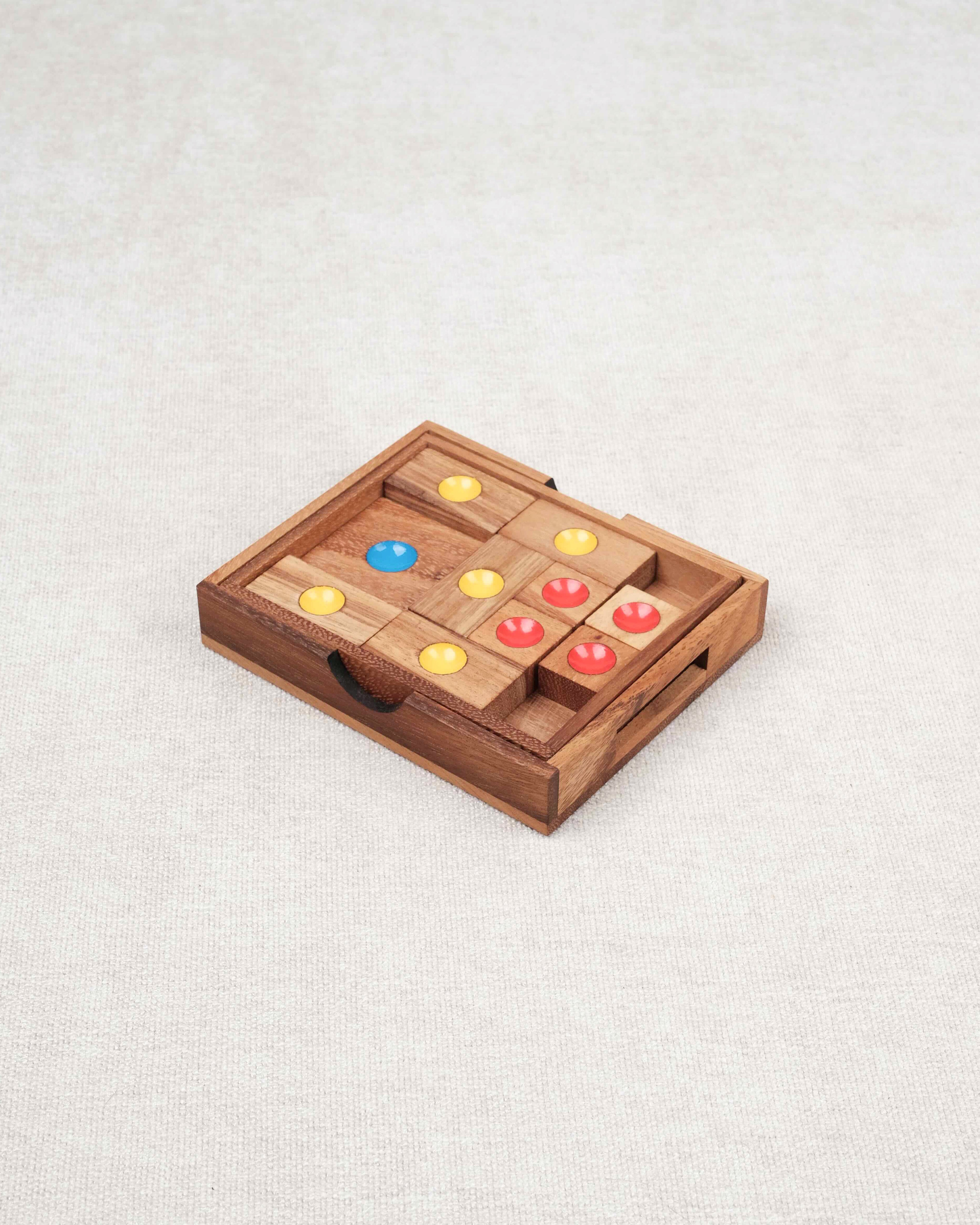 Casse-tête L’Âne rouge – L en bois – puzzle coulissant Jeux Faugère