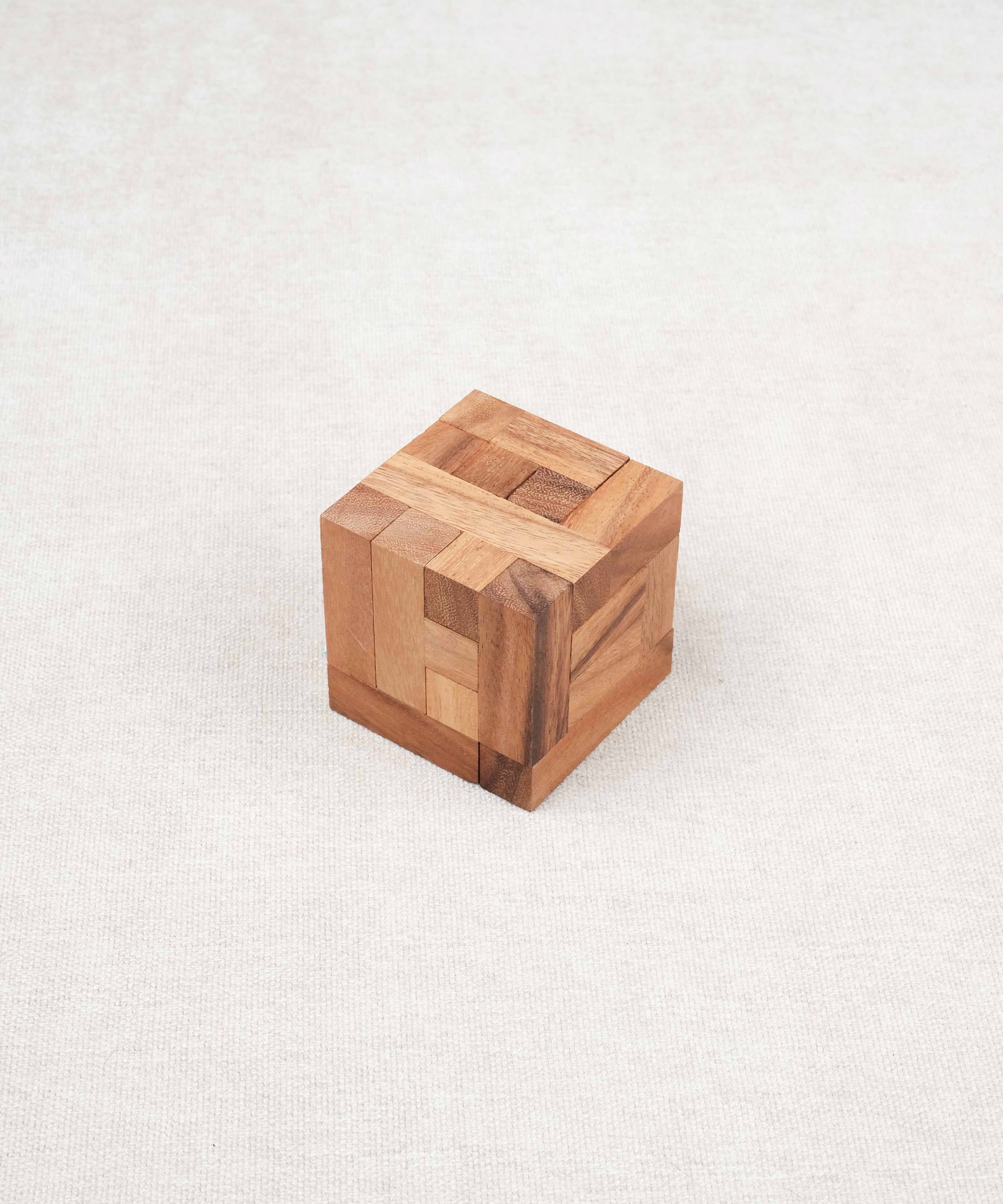 Casse-tête en bois Convolution – cube puzzle 3D difficile à démonter et remonter