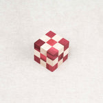 Casse-tête Cube Serpent rouge en bois reconstitué – Jeux Faugère