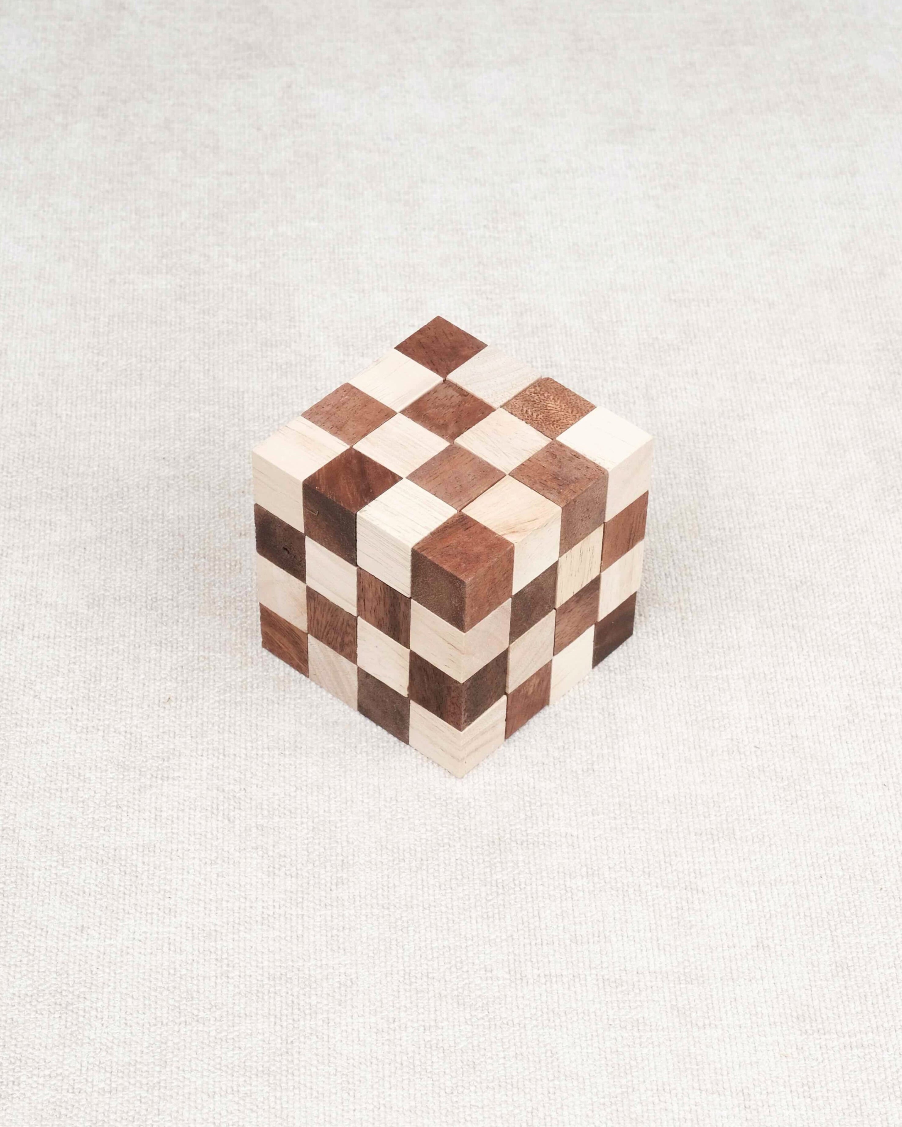 Casse-tête Cube Serpent Anaconda en bois reconstitué – Jeux Faugère