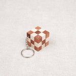 Mini cube serpent en bois porte-clés, casse-tête démontable.