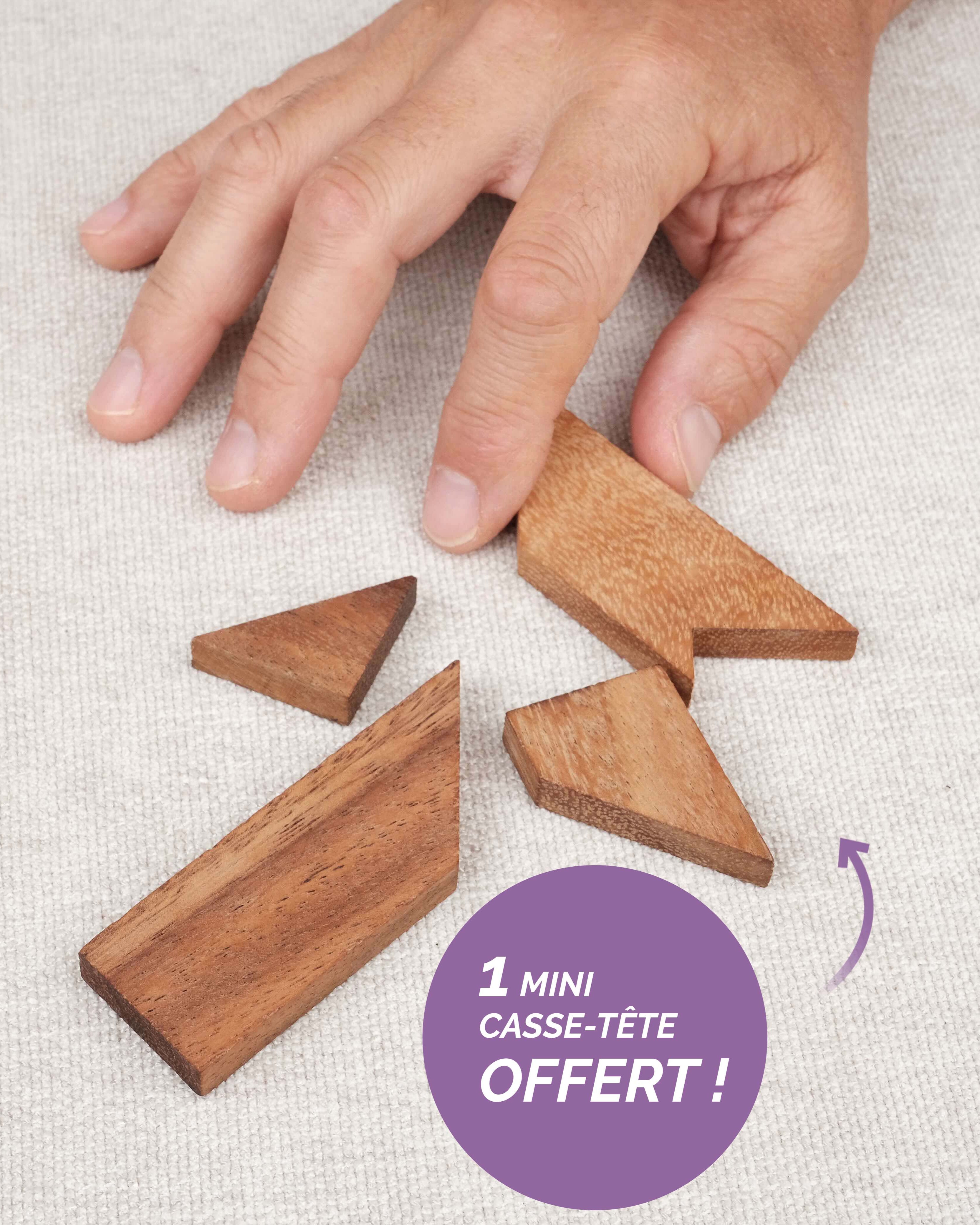 Mini casse-tête en bois Le T offert