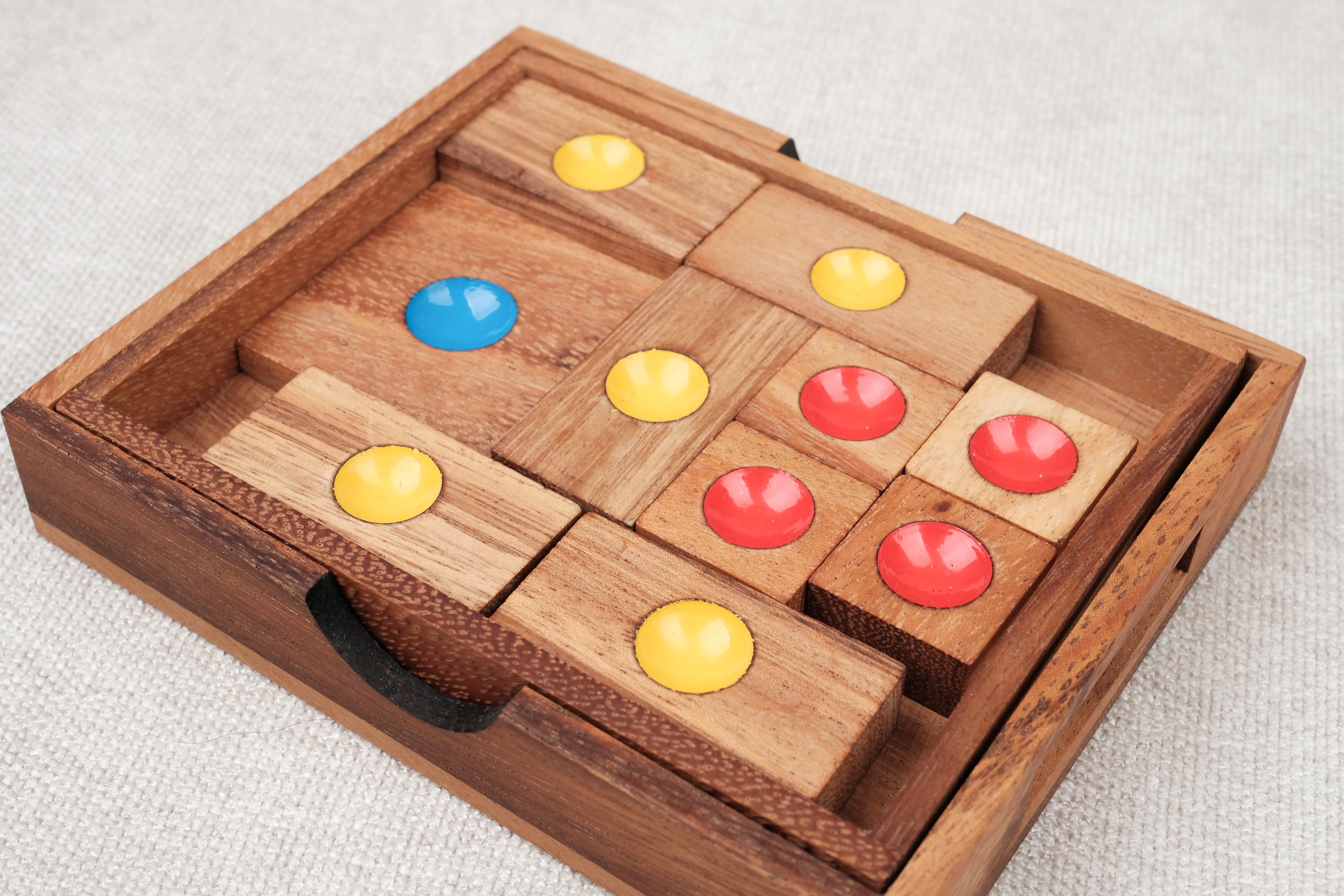 Puzzle L’Âne rouge – L, casse-tête coulissant en bois – Jeux Faugère