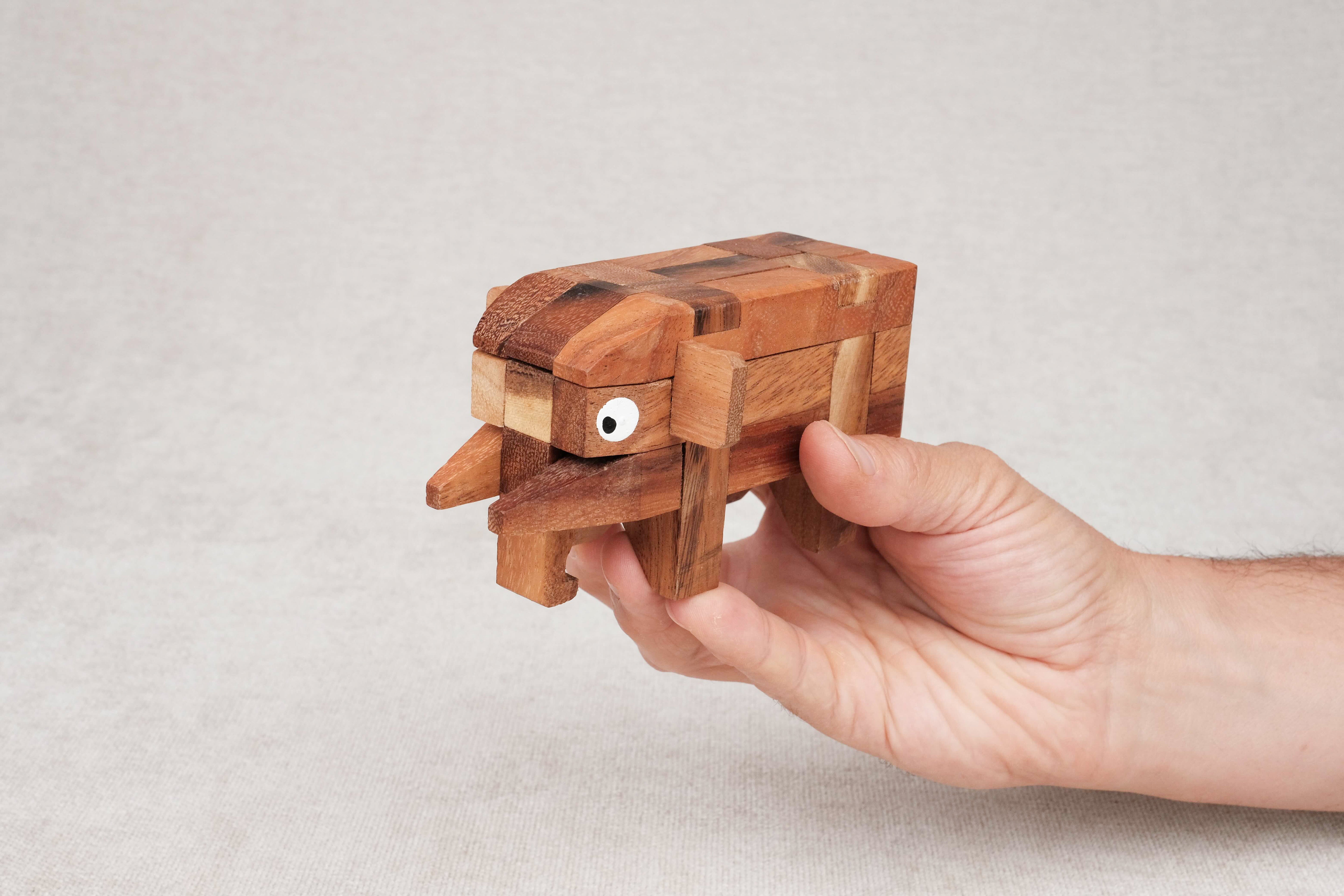 Casse-tête en bois L’Éléphant – jouet éducatif à démonter et remonter pour enfants dès 6 ans