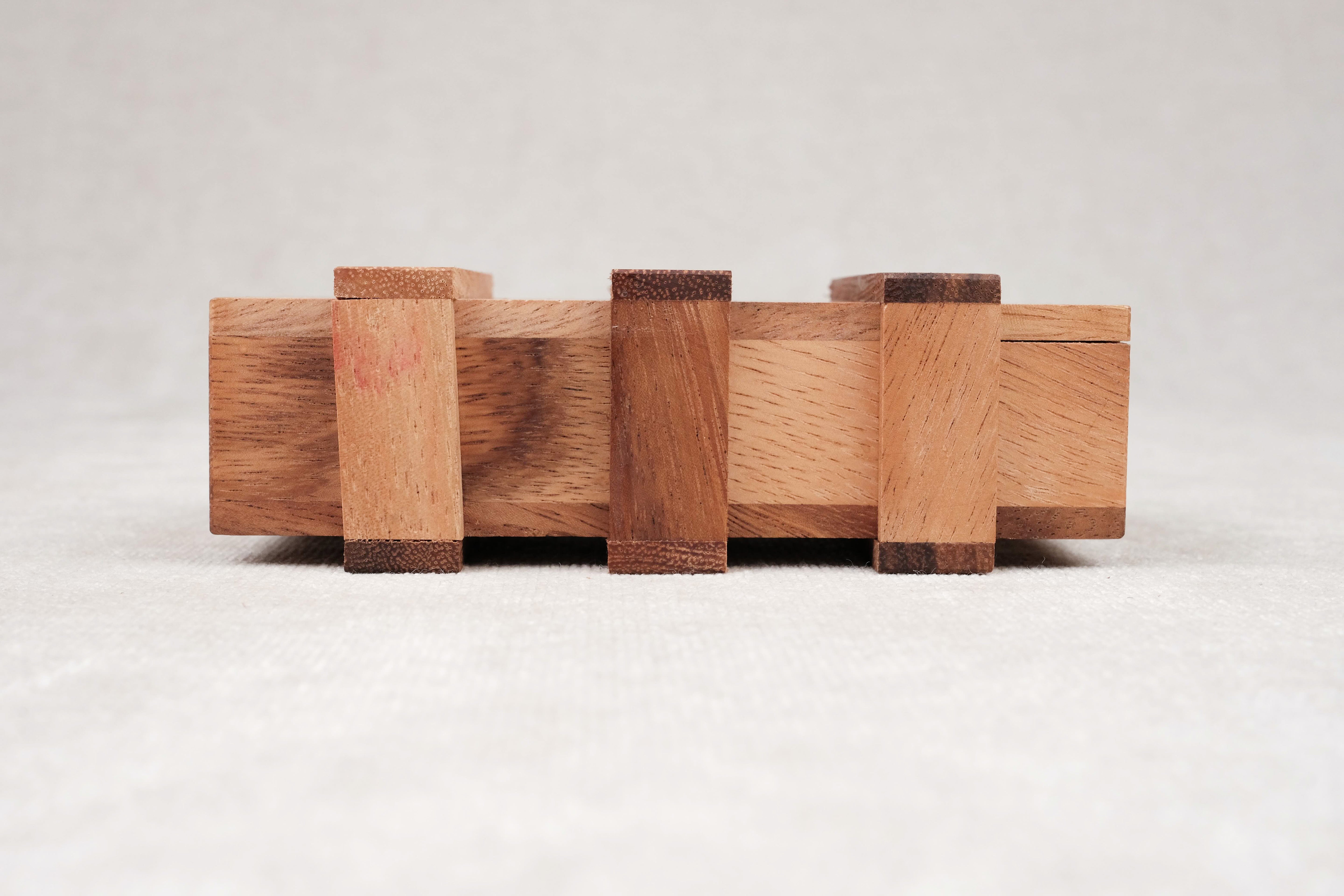 Vue du coté Double Boîte Secrète en bois – Puzzle casse-tête Jeux Faugère