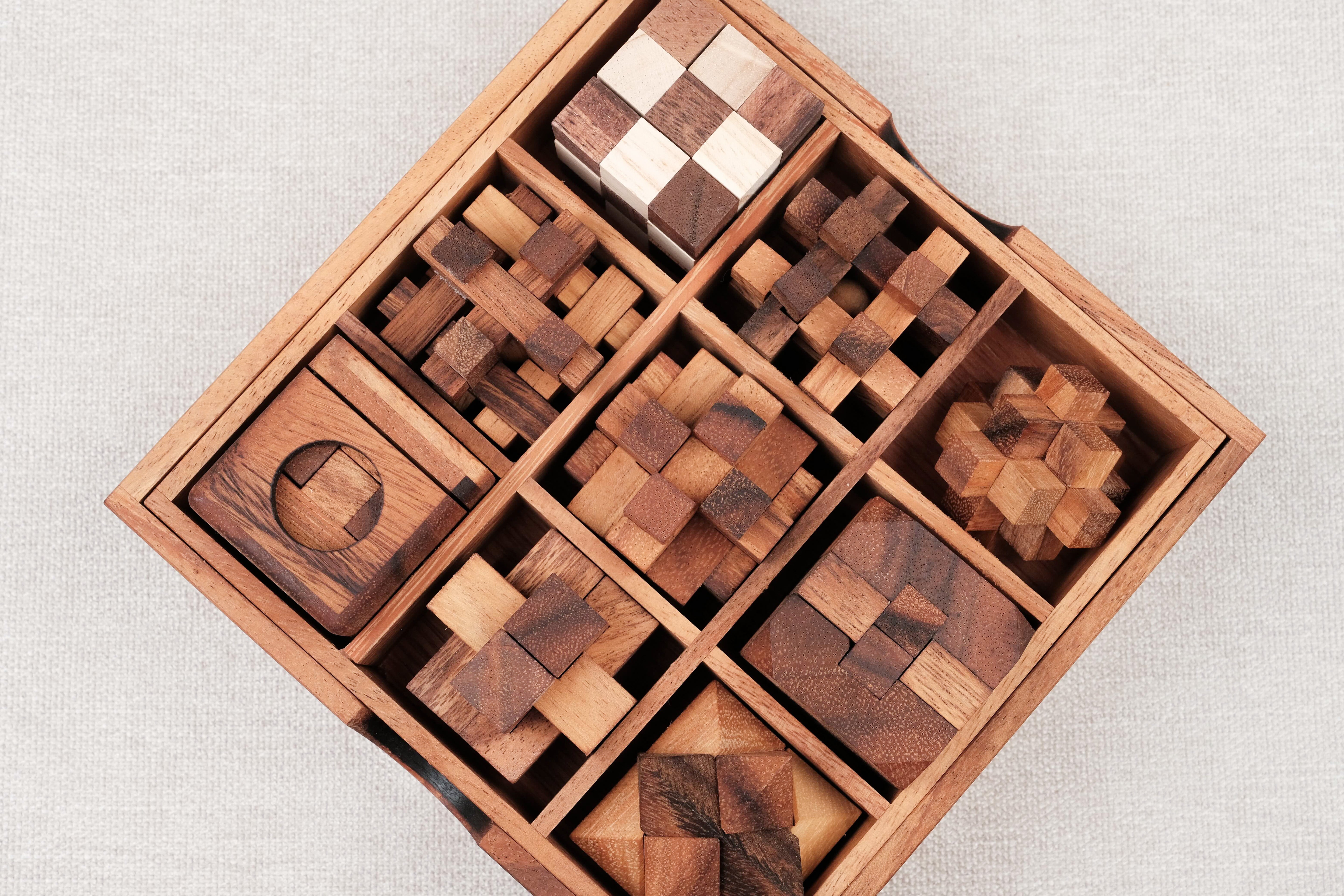 Vue du coffret ouvert avec les 9 compartiments