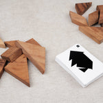 Jeu Double Tangram en bois – casse-tête pédagogique avec cartes silhouettes