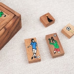 Pièces du casse-tête L’Âne rouge foot – Puzzle multi-combinaisons en bois Jeux Faugère