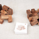 Double Cube en bois acacia avec cartes modèles