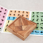 Tangram pédagogique en bois avec livret 120 figures