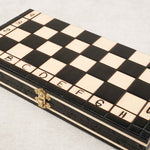 Jeu d’échecs pliable en bois noir format M fermé