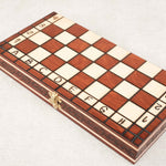 Jeu d’échecs pliable en bois marron clair format M fermé
