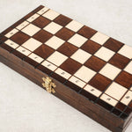 Jeu d’échecs pliable marron compact fermé
