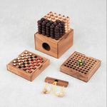 Pack Malin jeux stratégiques en bois – Othello, Échecs de voyage, Puissance 5 3D et mini casse-tête