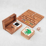 Pack Malin jeux famille en bois – Double Tangram, Barricade, À poil le mouton et mini casse-tête offert