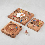 Pack Malin Jeux Famille en bois #3 – TOCK, Dames chinoises, Giroulette et mini casse-tête