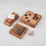 Pack Malin Jeux Stratégiques en bois – Double Cube, Othello, Mystrio et mini casse-tête
