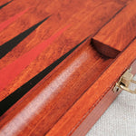 Coffret en bois de Backgammon grand format avec fermoir métallique