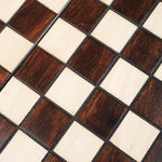 Détails plateau de dames M marron et naturel