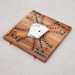 Coffret en bois acacia foncé du jeu de Tock 4 joueurs format L