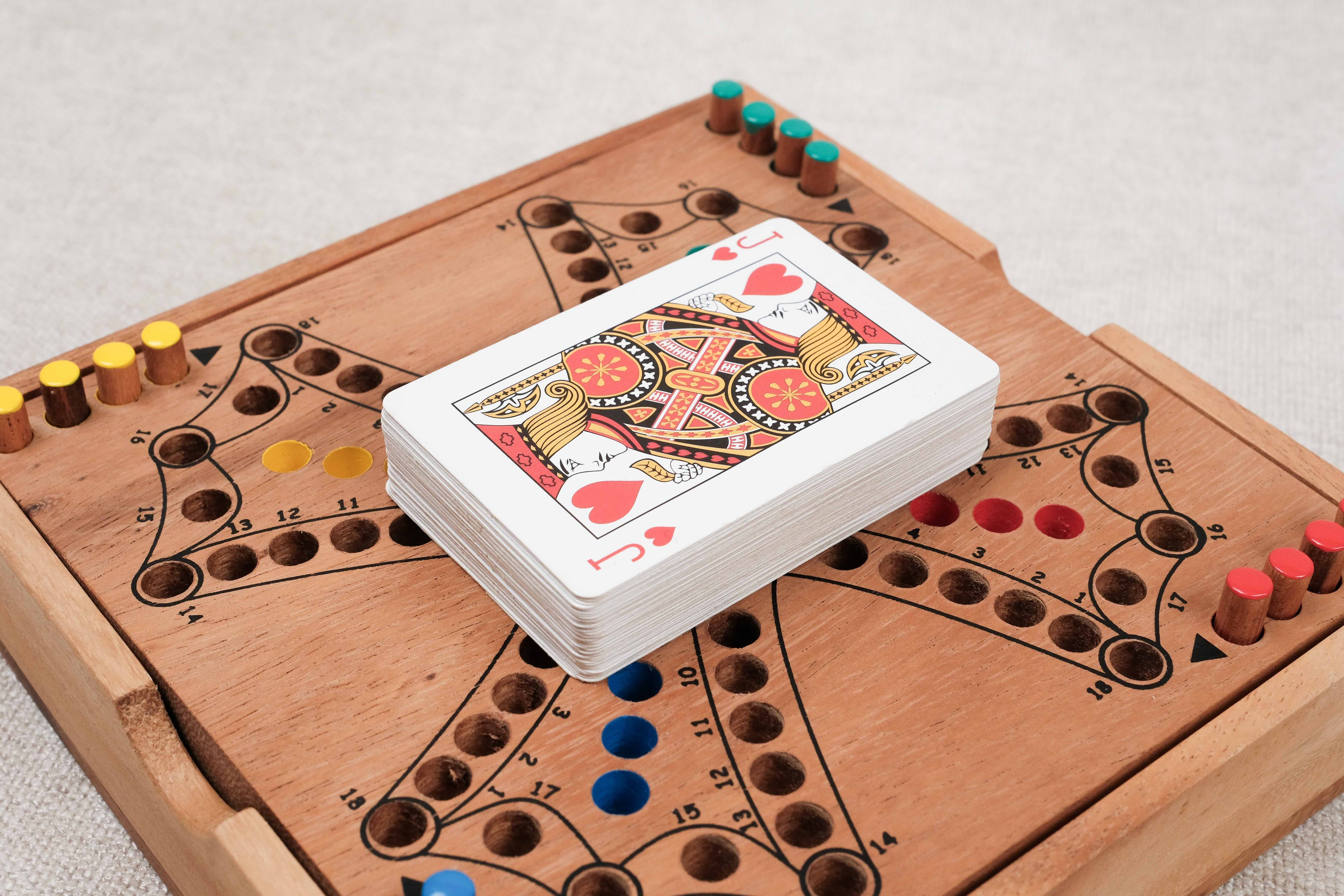 Plateau de Tock 4 joueurs en bois acacia sérigraphié