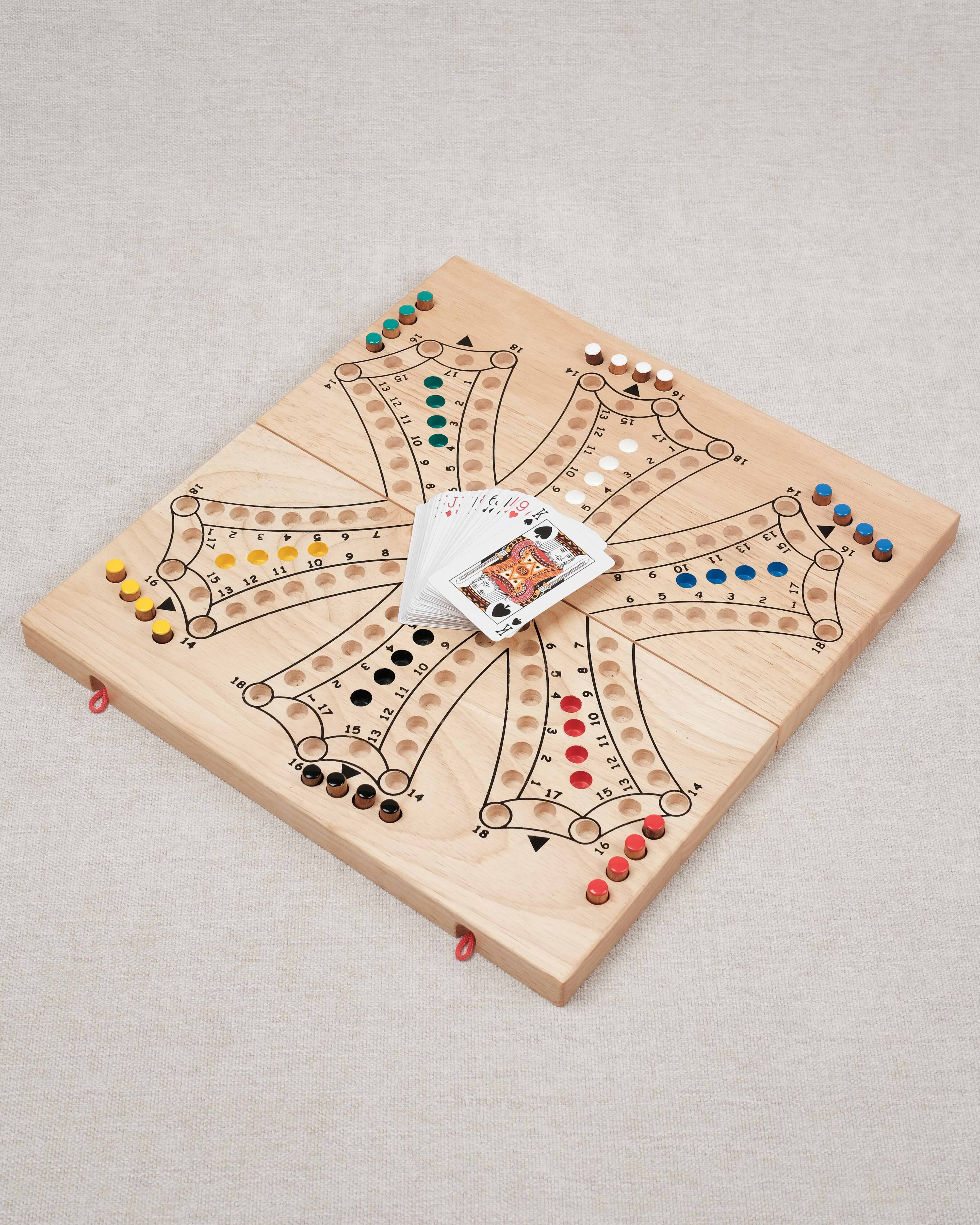 Plateau XL du jeu de Tock 6 joueurs en bois clair