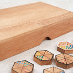 Coffret en bois fermé de l’Hexadomino – Jeux Faugère