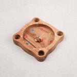 Jeu de La Giroulette en bois avec toupie et billes colorées