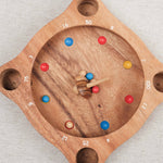 Giroulette / Roulette en bois avec toupie et billes colorées