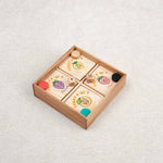 Jeu Funky Fruity en bois avec fruits illustrés et pions colorés.