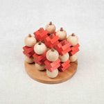 Morpion 3D XL en bois avec pièces boules et croix colorées