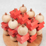 Morpion 3D XL en bois monté avec pions alignés