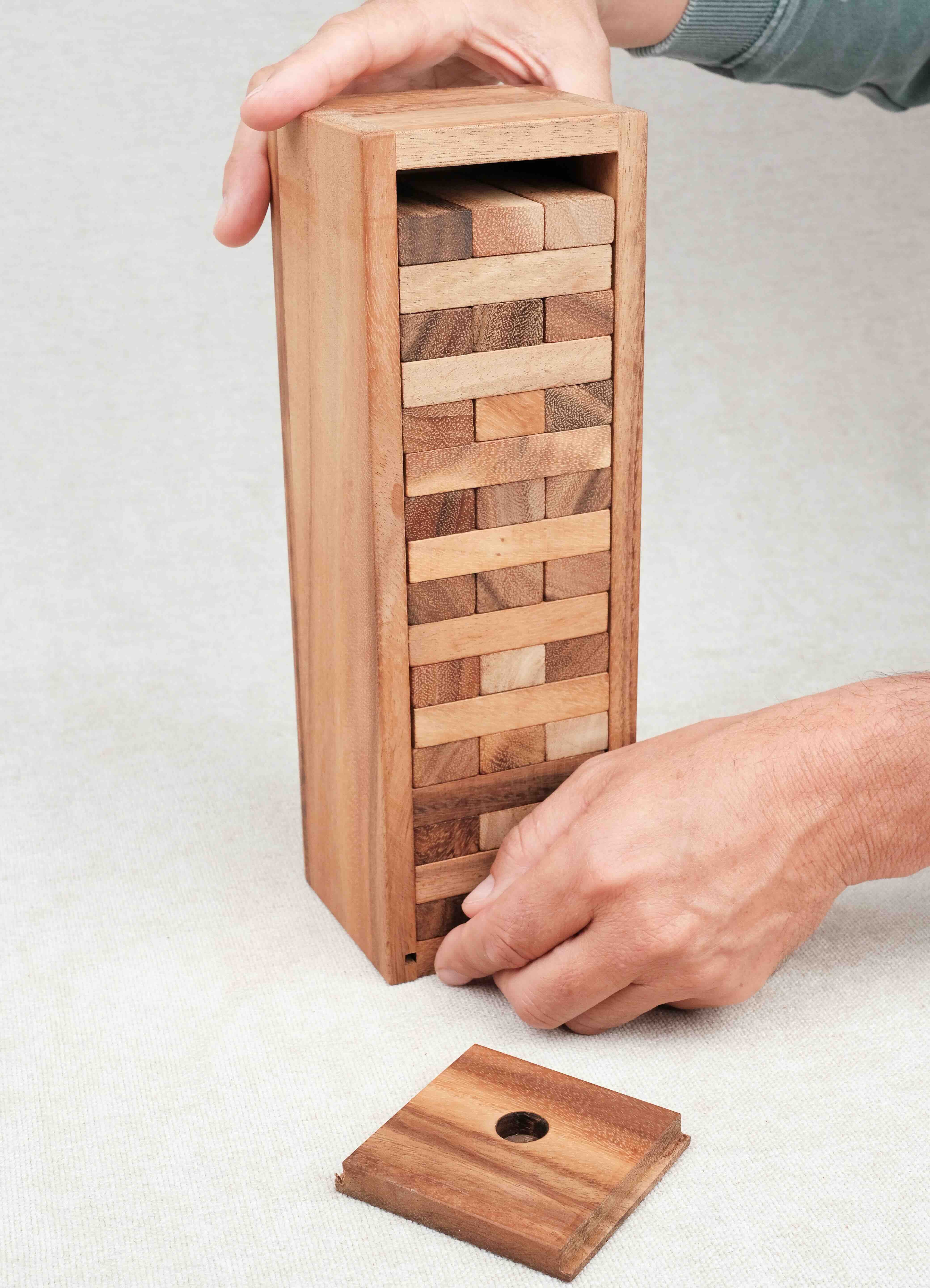 Coffret de rangement du jeu Jenga bois grand format