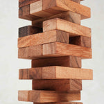 Détails de la tour de jenga ou tour infernale M en bois d'acacia