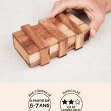 Double Boîte secrète, casse-tête en bois à deux trappes cachées Jeux Faugère – idée cadeau, jeu solo dès 6 ans