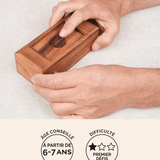 Tirelire secrète format S, casse-tête boîte secrète en bois Jeux Faugère – idée cadeau, premiers défis dès 6 ans