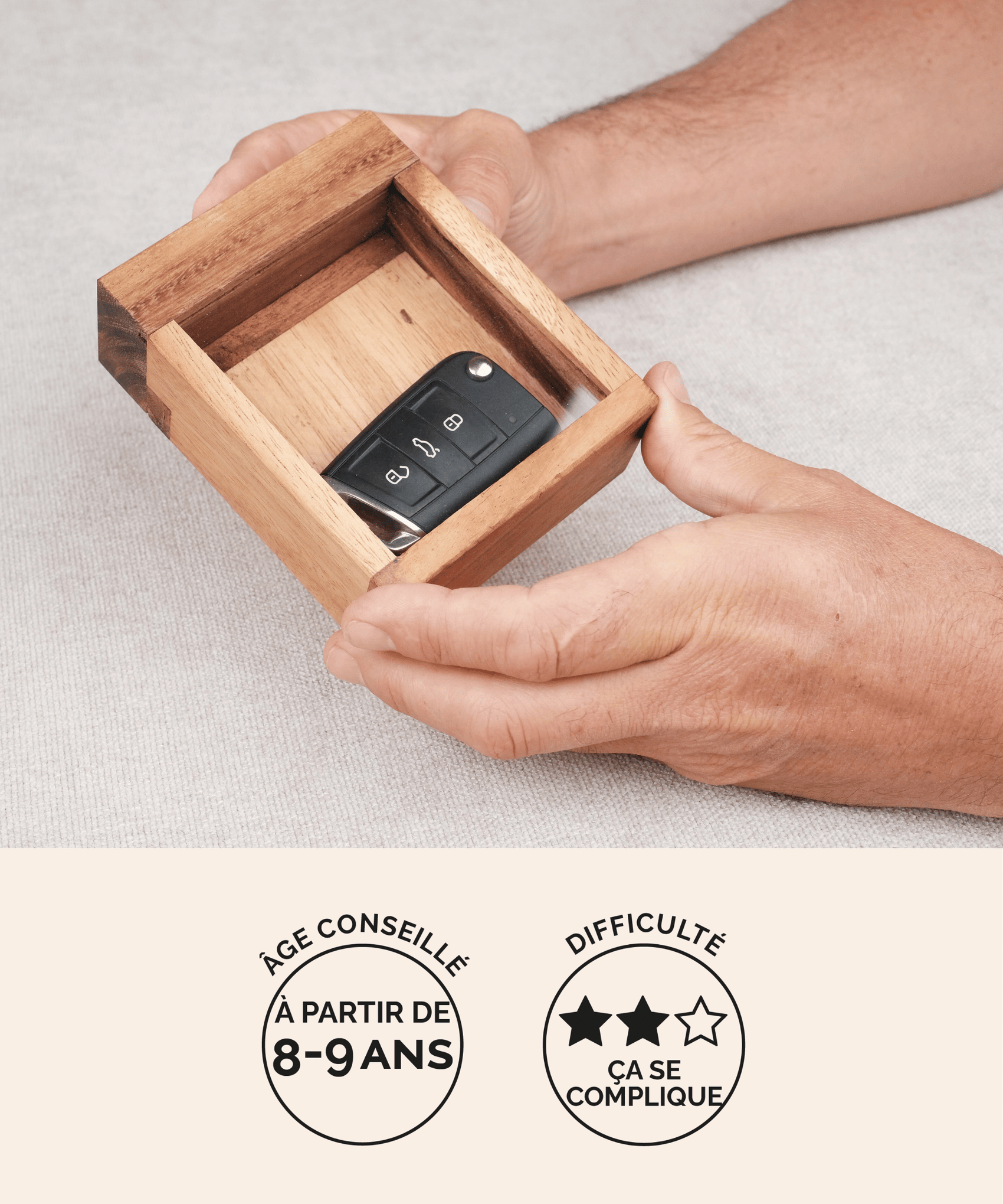 En cas d'urgence, boîte secrète casse-tête en bois adulte Jeux Faugère – idée cadeau, jeu solo dès 8 ans