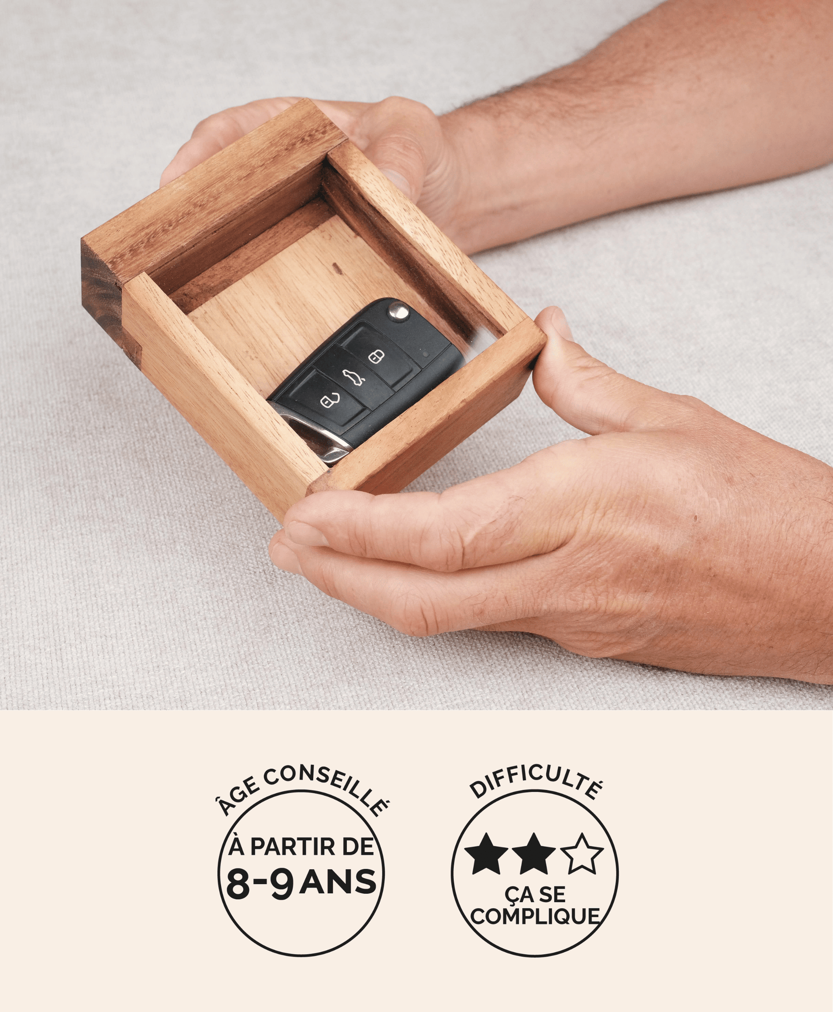 En cas d'urgence, boîte secrète casse-tête en bois adulte Jeux Faugère – idée cadeau, jeu solo dès 8 ans