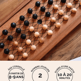 Fanorona, jeu d'échecs malgache (jeu de stratégie traditionnel africain) en bois Jeux Faugère – 2 joueurs dès 8 ans