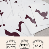 Double Tangram Œuf en bois Jeux Faugère – idée cadeau, casse-tête pédagogique 2 joueurs dès 6 ans