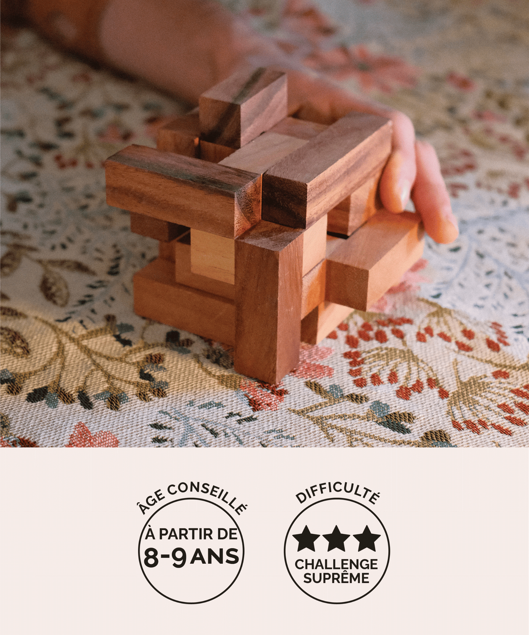 Convolution, casse-tête en bois adulte cube à démonter et remonter Jeux Faugère – idée cadeau, challenge suprême dès 8 ans